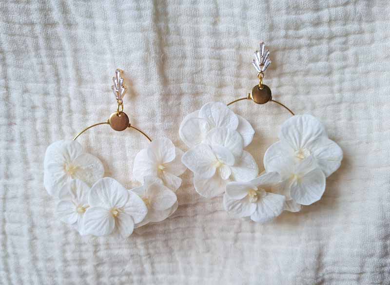 boucle d'oreille accessoires pour la mariée fleurs sèchées