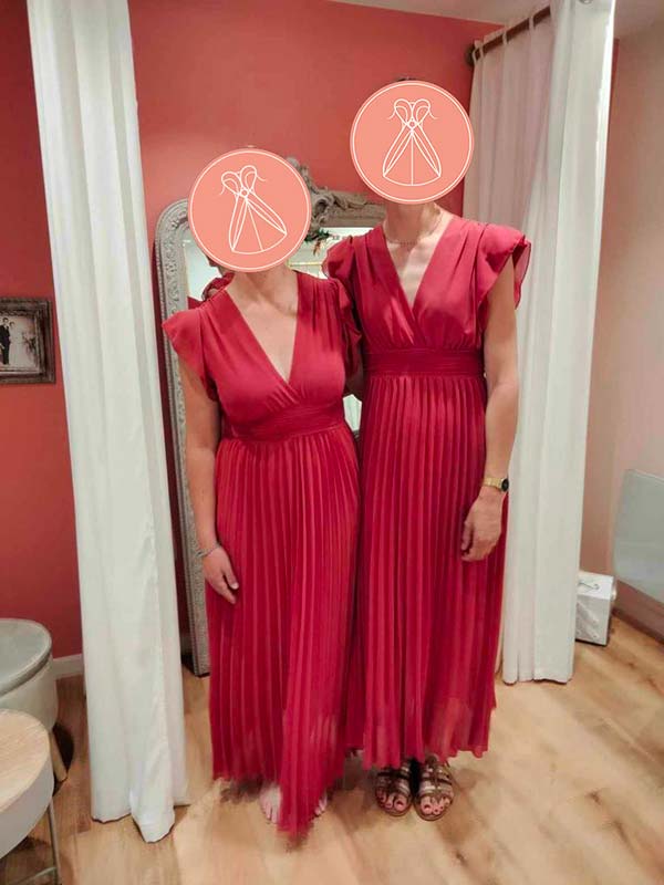 Robe de cérémonie rose disponible chez Atelier M&F aux herbiers en vendée