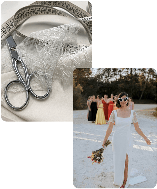 Robe de mariée sur mesure les herbiers - Atelier M&F